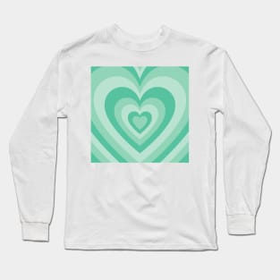 green retro heart Long Sleeve T-Shirt